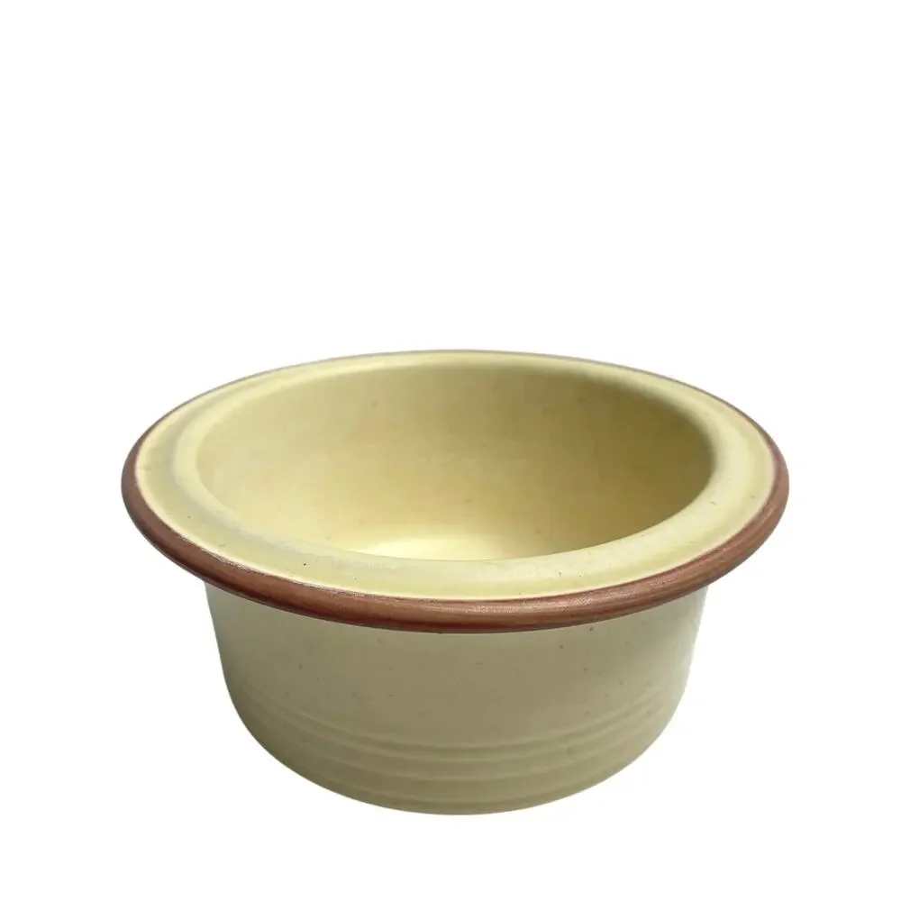 VTG 1984 FTDA Homer Laughlin China Co. Small Cream Yellow Crock Bowl Planter